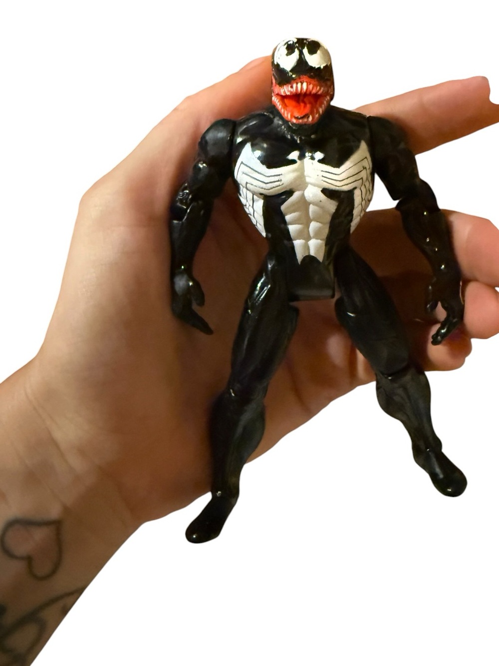 Vintage Spider-Man Marvel Venom Black White and Red Poseable Action Figure